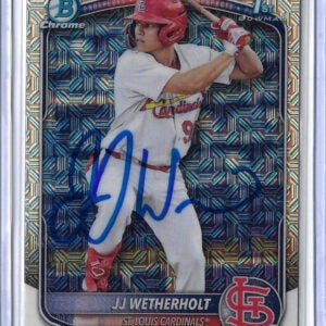JJ Wetherholt Autographed 2025 Bowman Chrome Prospects MOJO REFRACTOR BCP22 Rookie Card