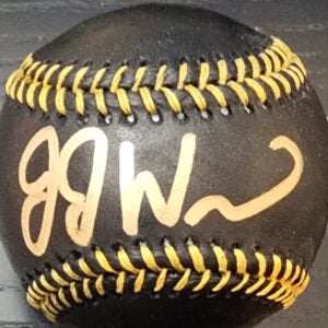JJ Wetherholt Autographed Black OMLB Baseball v1