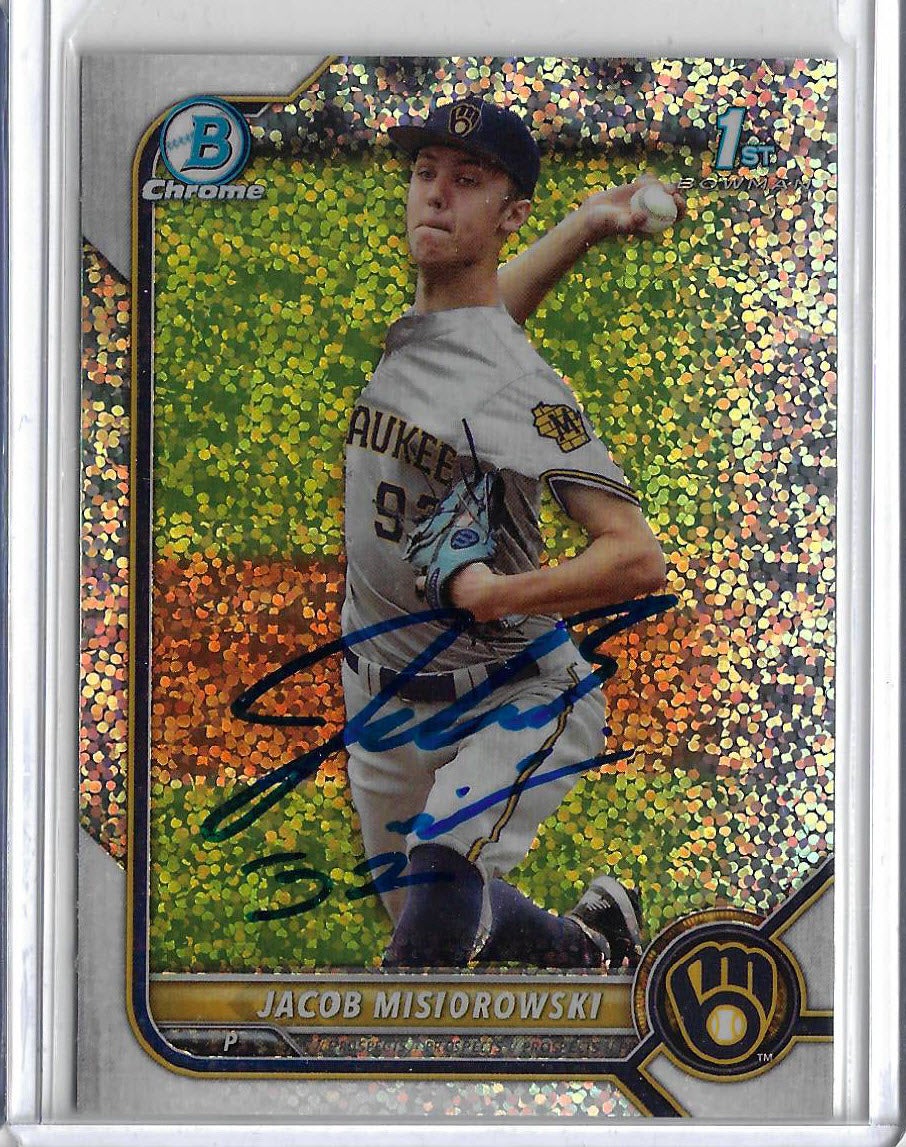 Jacob Misiorowski Autographed 2022 1st Bowman Chrome Mini Diamond Refractor RC Rookie Card