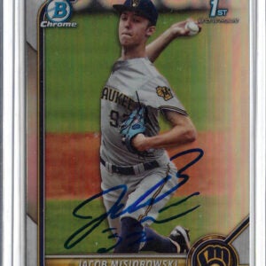 Jacob Misiorowski Autographed 2022 1st Bowman Chrome Refractor RC Rookie Card