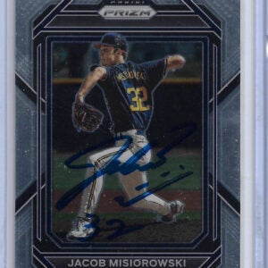 Jacob Misiorowski Autographed 2024 Panini Prizm Chrome Prospect Card #114 Rookie Card RC