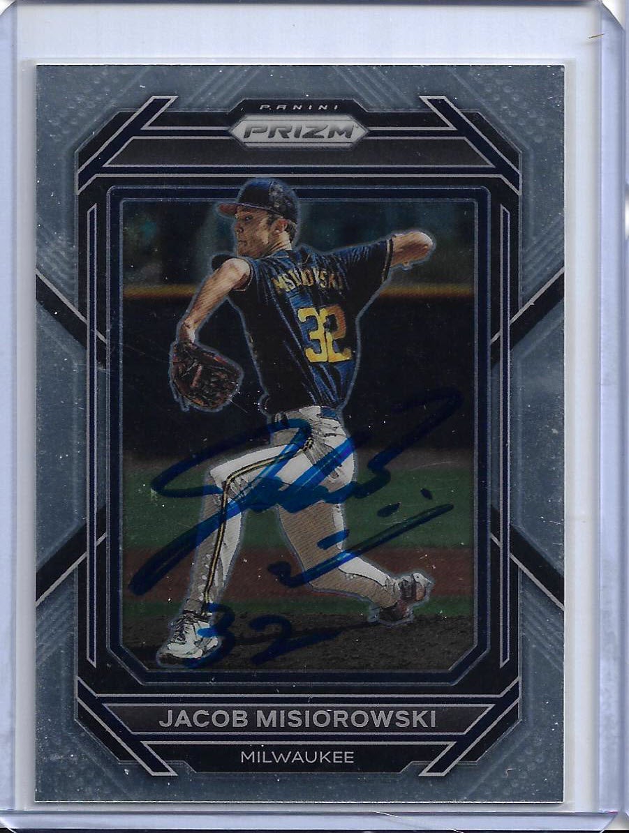 Jacob Misiorowski Autographed 2024 Panini Prizm Chrome Prospect Card #114 Rookie Card RC