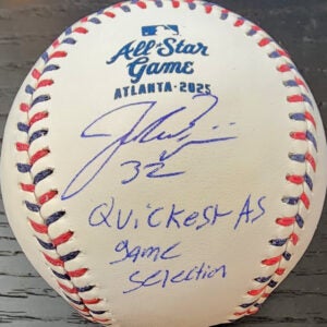 Jacob Misiorowski Autographed 2025 All-Star Game Baseball Inscribed Quickest AS Game Selection v1