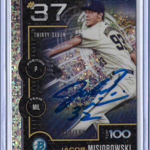 Jacob Misiorowski Autographed 2025 Bowman Top100 MINI DIAMOND REFRACTOR BTP-37 30 out of 150 Rookie Card RC