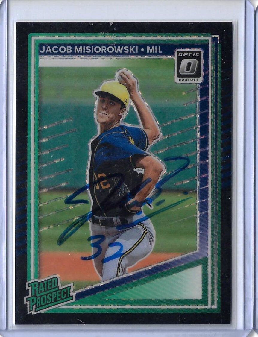 Jacob Misiorowski Autographed 2025 Donruss Rated Prospects Black Rookie Card RC