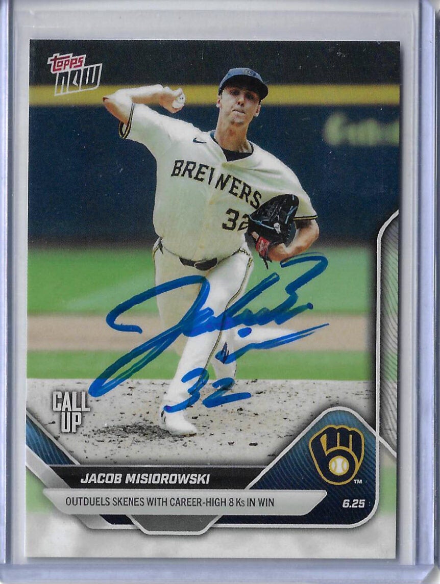 Jacob Misiorowski Autographed 2025 MLB Topps Now 349 Outduels Skenes Rookie Card RC