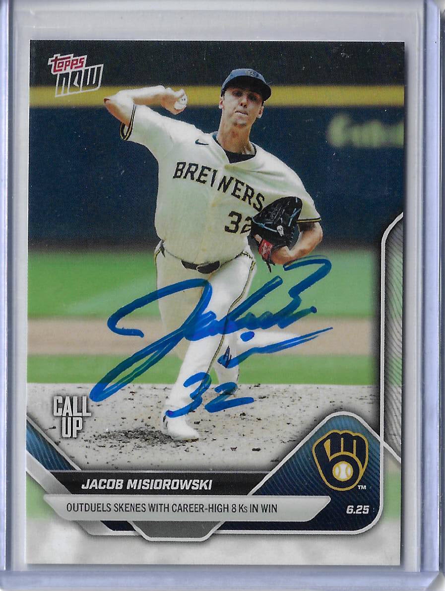 Jacob Misiorowski Autographed 2025 MLB Topps Now 349 Outduels Skenes Rookie Card RC