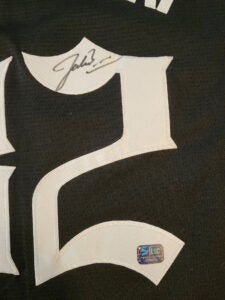 Jacob Misiorowski Autographed Milwaukee Black Gothic 414 Shadows Replica Jersey v1