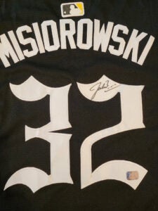 Jacob Misiorowski Autographed Milwaukee Black Gothic 414 Shadows Replica Jersey v2