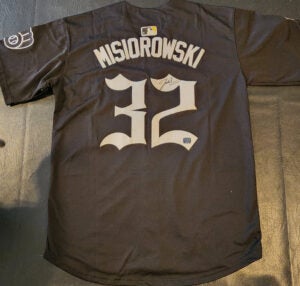 Jacob Misiorowski Autographed Milwaukee Black Gothic 414 Shadows Replica Jersey v3