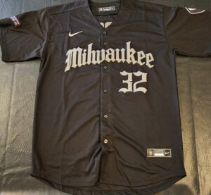 Jacob Misiorowski Autographed Milwaukee Black Gothic 414 Shadows Replica Jersey v4