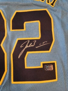 Jacob Misiorowski Autographed Milwaukee Blue Home Replica Jersey v1