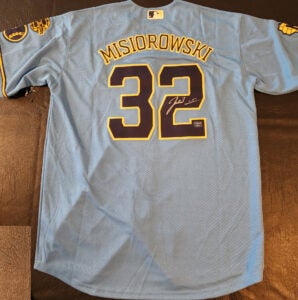 Jacob Misiorowski Autographed Milwaukee Blue Home Replica Jersey v3