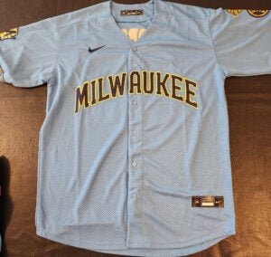 Jacob Misiorowski Autographed Milwaukee Blue Home Replica Jersey v4