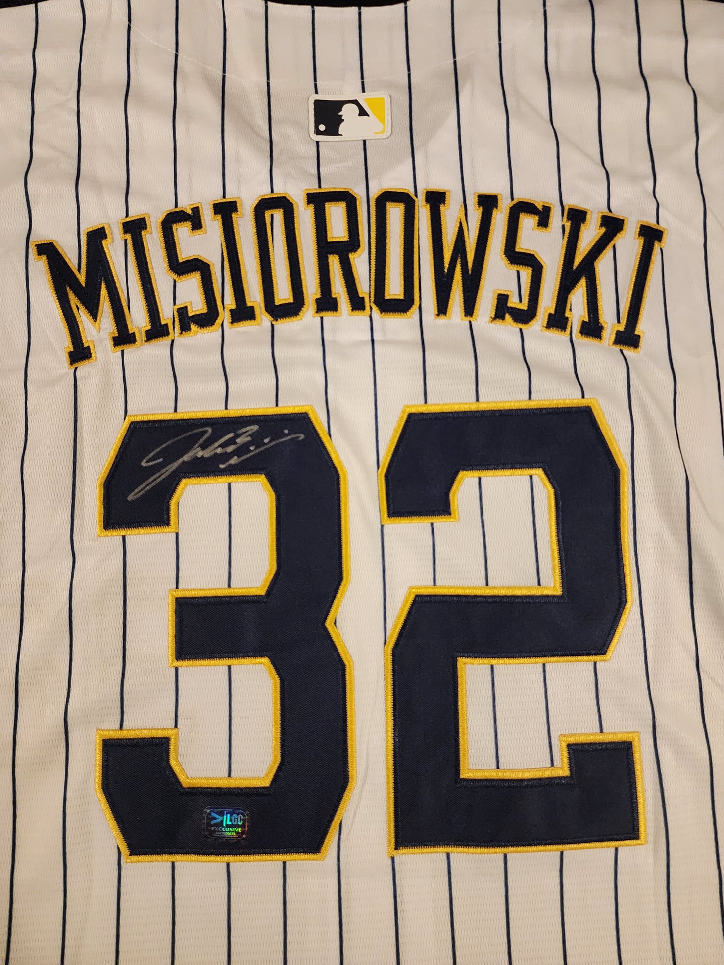 Jacob Misiorowski Autographed Milwaukee Pinstripe Replica Jersey v2