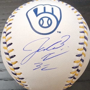 Jacob Misiorowski Autographed OMLB Milwaukee Brewers Logo Baseball v1