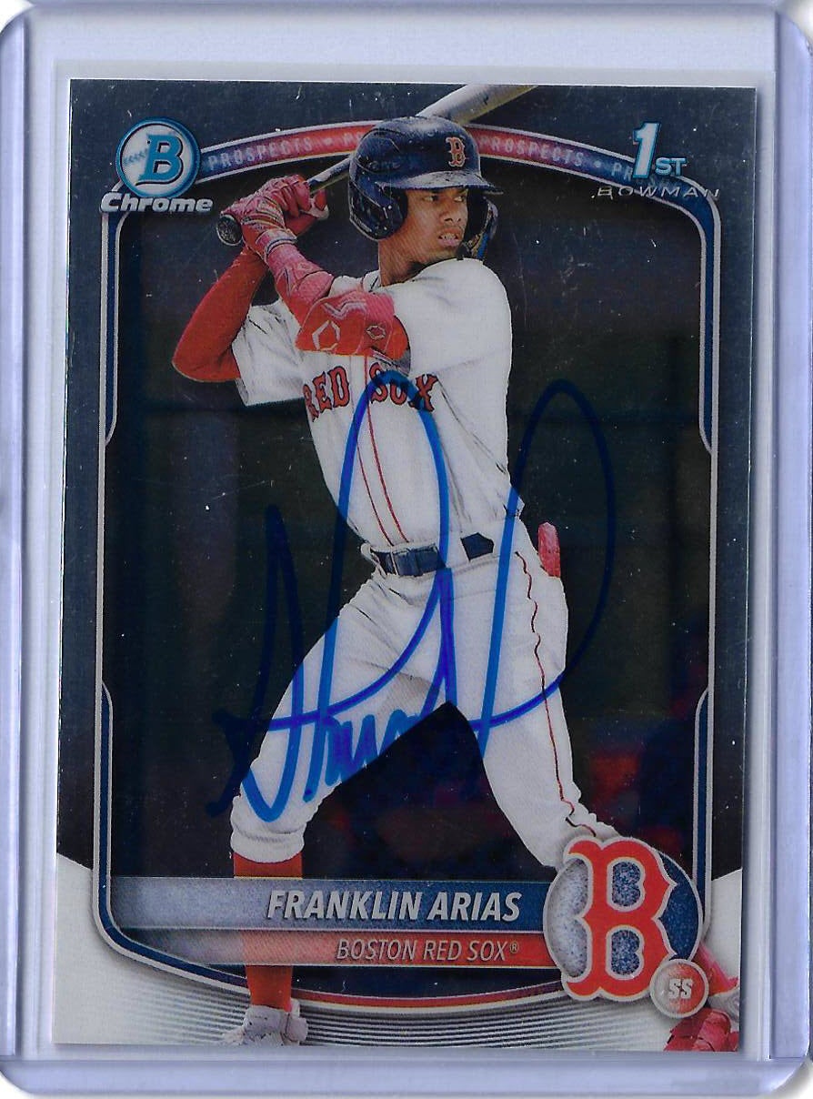 Franklin Arias Autographed 2025 Bowman Chrome 1st Prospect BCP67 Rookie Card RC