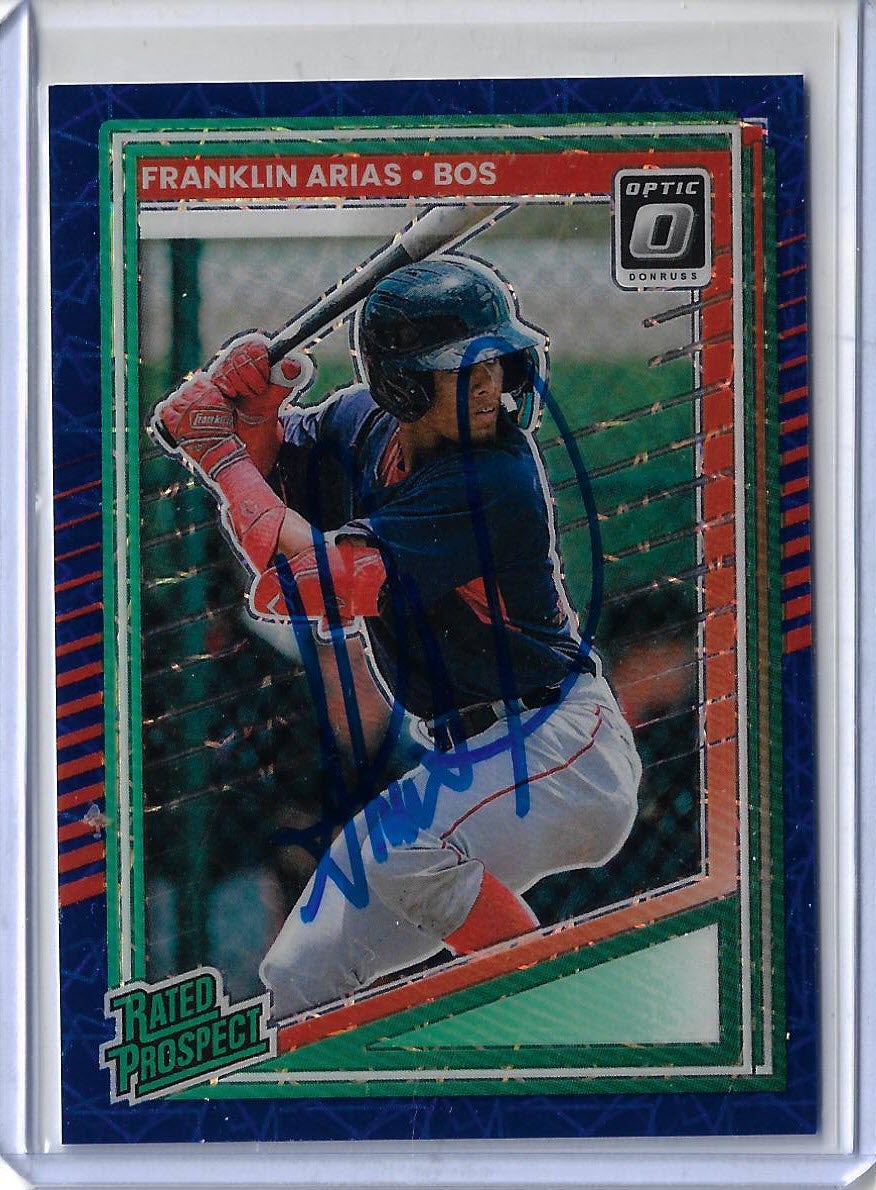 Franklin Arias Autographed 2025 Donruss Blue Holo Rated Prospect Rookie Card RC