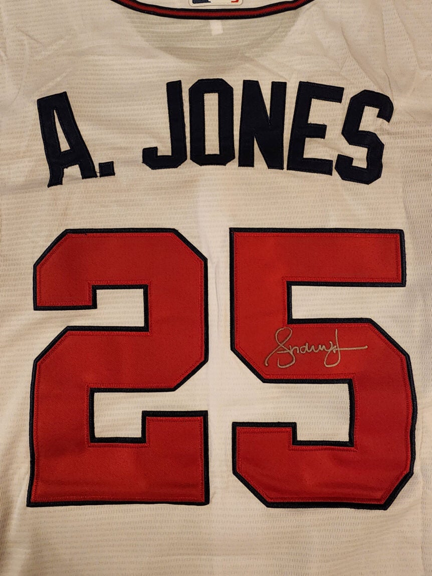 Andrew Jones Atlanta Braves Custom White 1996 World Series Stitched Baseball Jersey v2