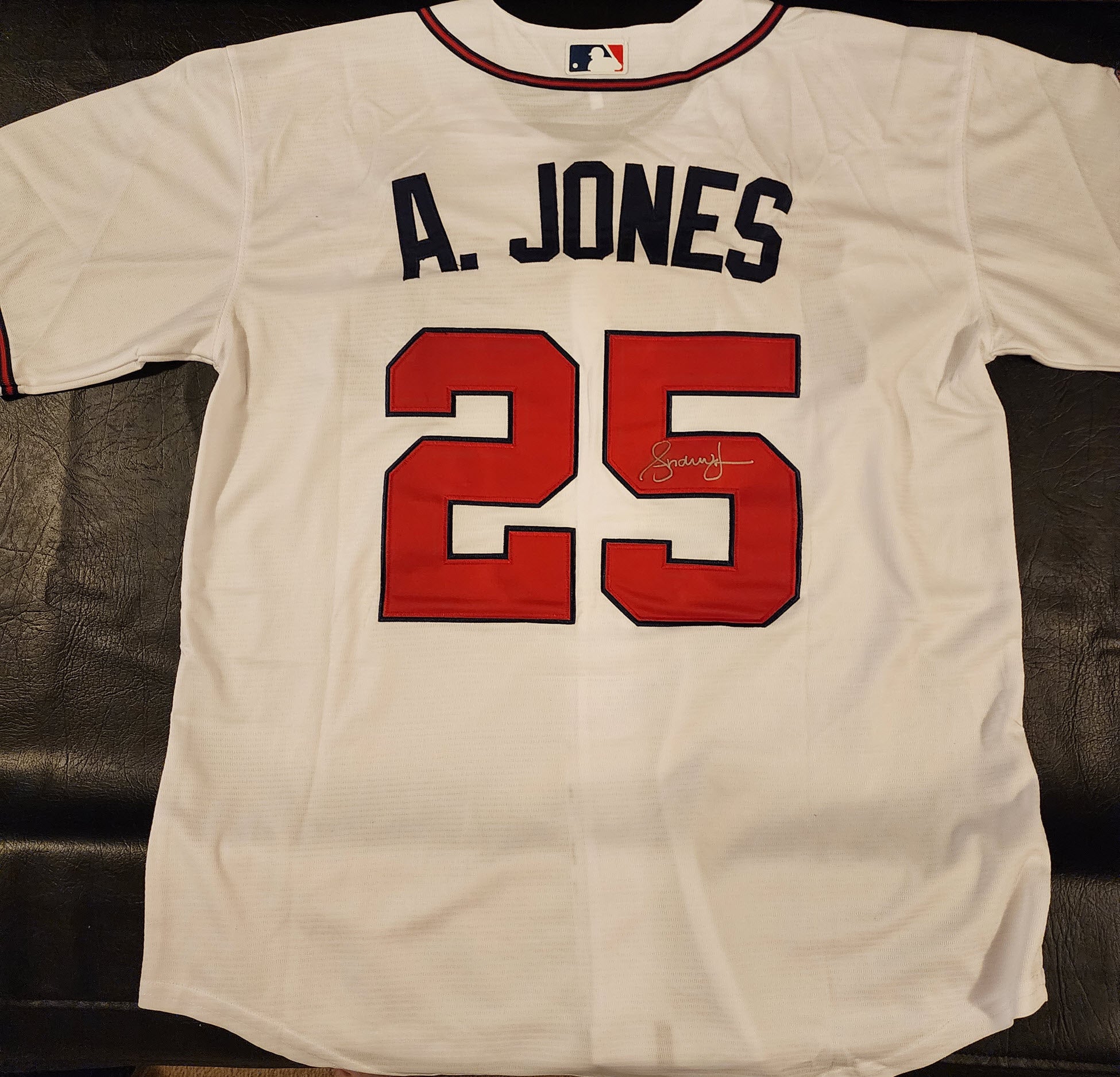 Andrew Jones Atlanta Braves Custom White 1996 World Series Stitched Baseball Jersey v3