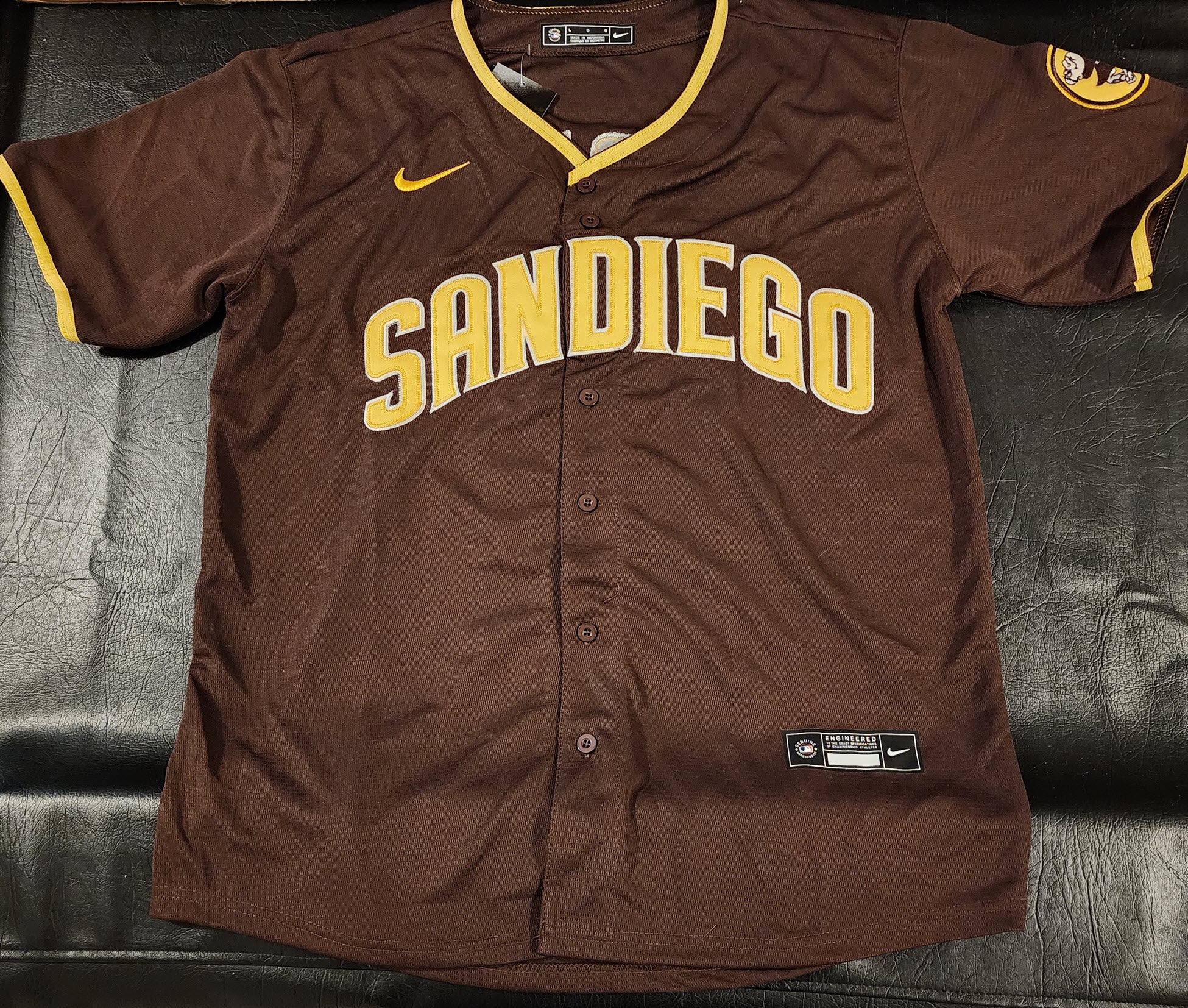 Jackson Merrill Autographed Padres Brown Away Jersey Beckett COA v4