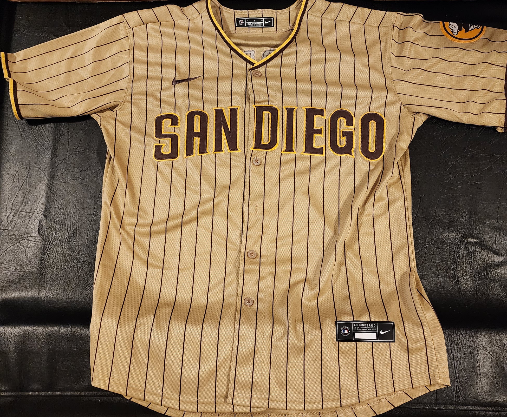 Jackson Merrill Autographed Padres Tan Alternative Jersey Beckett COA v4