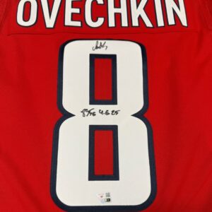 Alexander Ovechkin Washington Capitals Autographed Red Capitals Jersey Inscribed 895 Goal 4 6 25 v2