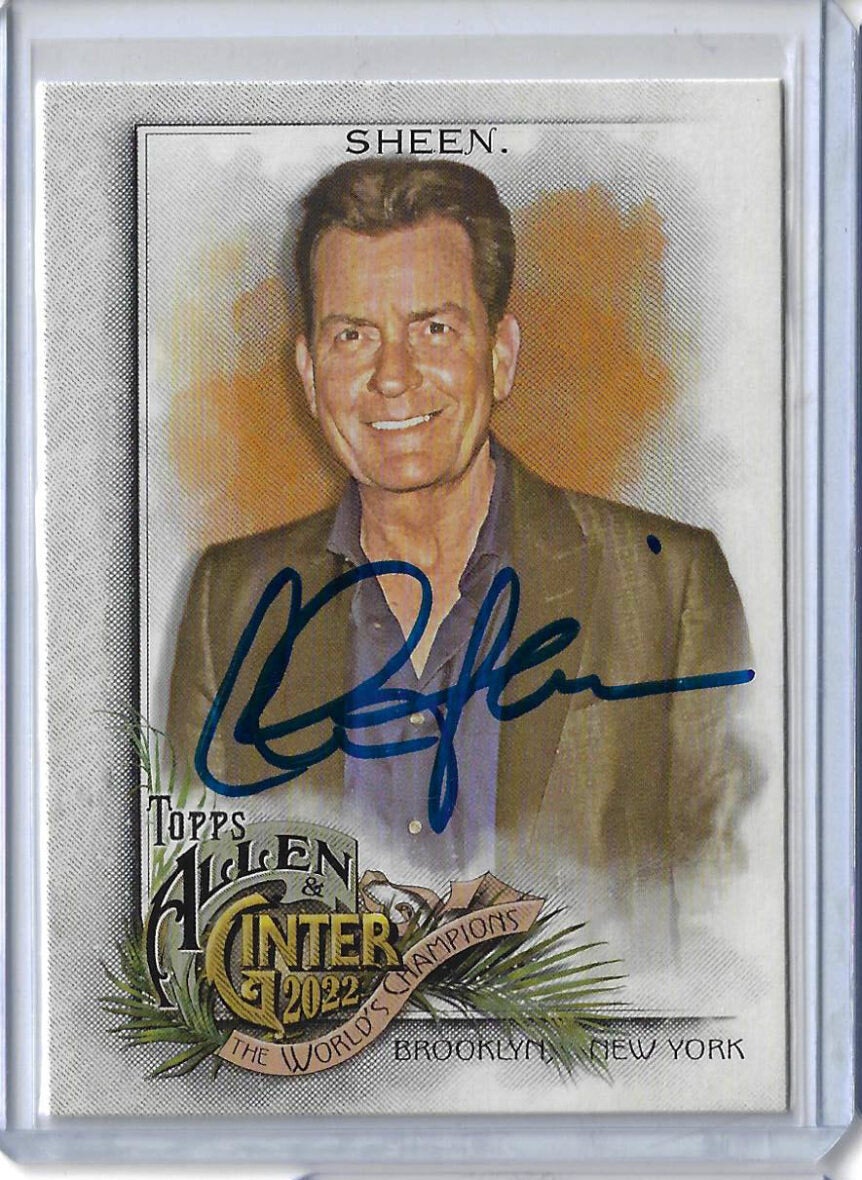 Charlie Sheen Autographed 2022 Topps Allen & Ginter #292 Card