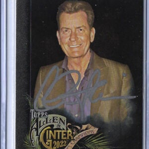 Charlie Sheen Autographed 2022 Topps Allen & Ginter Black Portrait #292 Card