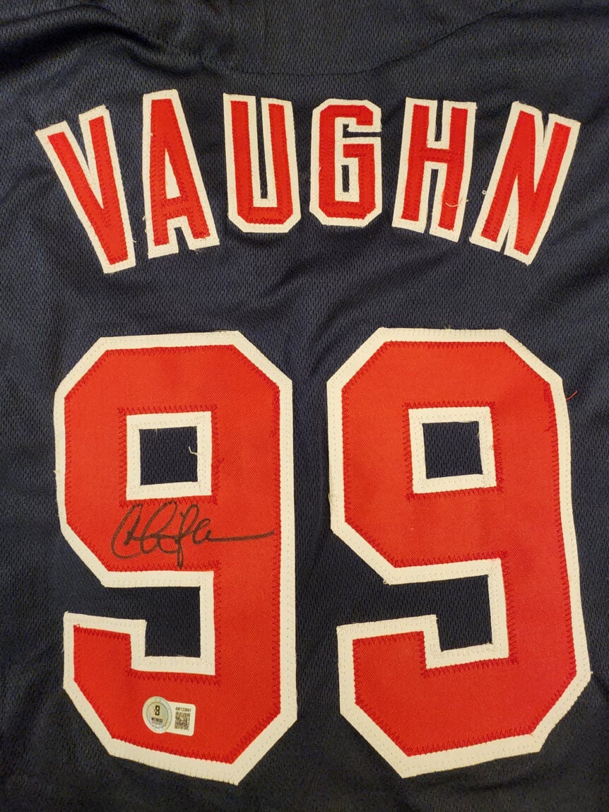 Charlie Sheen Autographed Signed Major League Movie Blue Sleeveless Custom Jersey v2