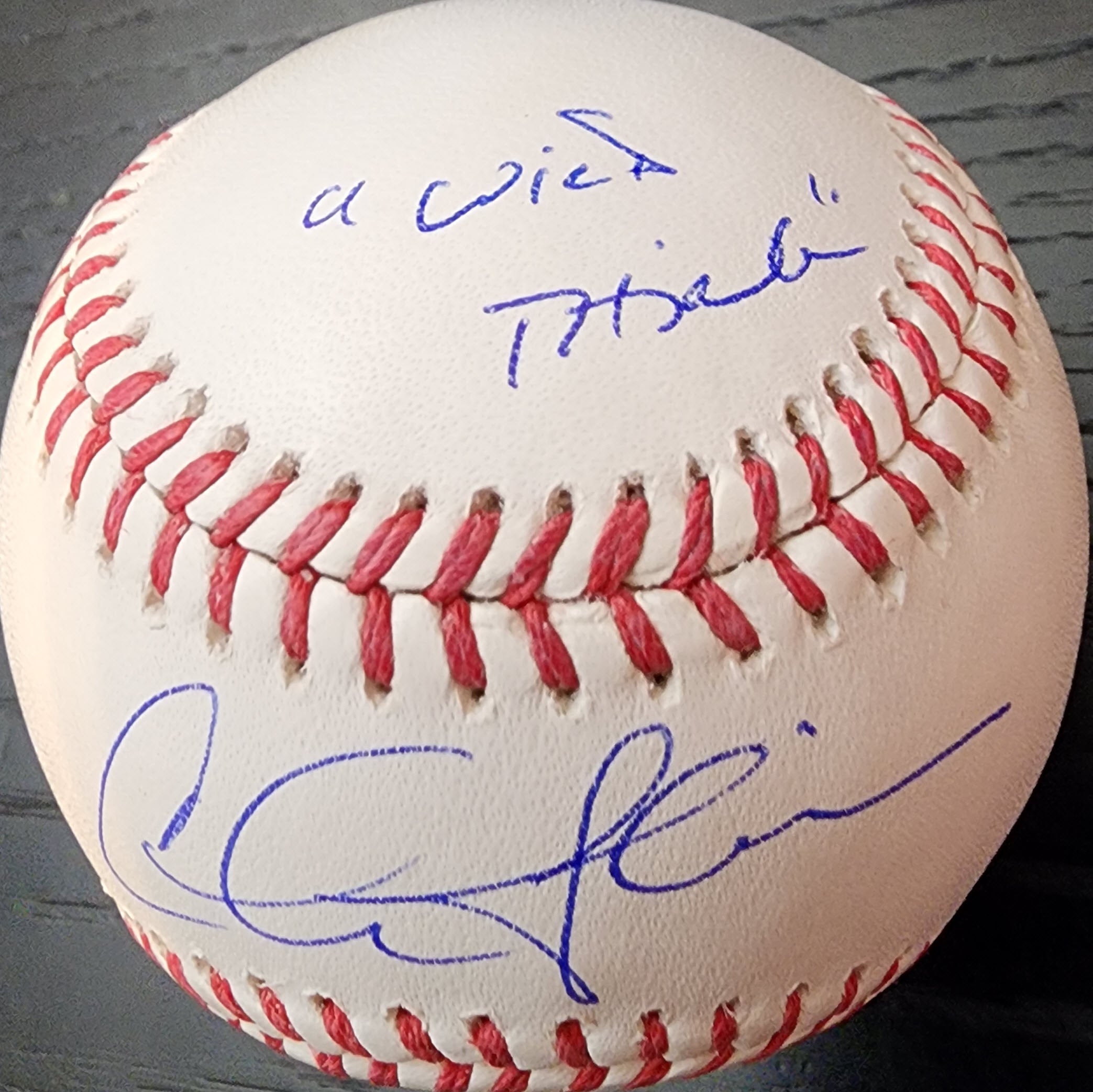 Charlie Sheen Autographed Signed Rawlings OMLB Baseball Inscribed Wild Thing v2