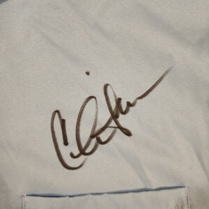 Charlie Sheen Autographed Signed Two and A Half Men Blue Bowling Shirt v1