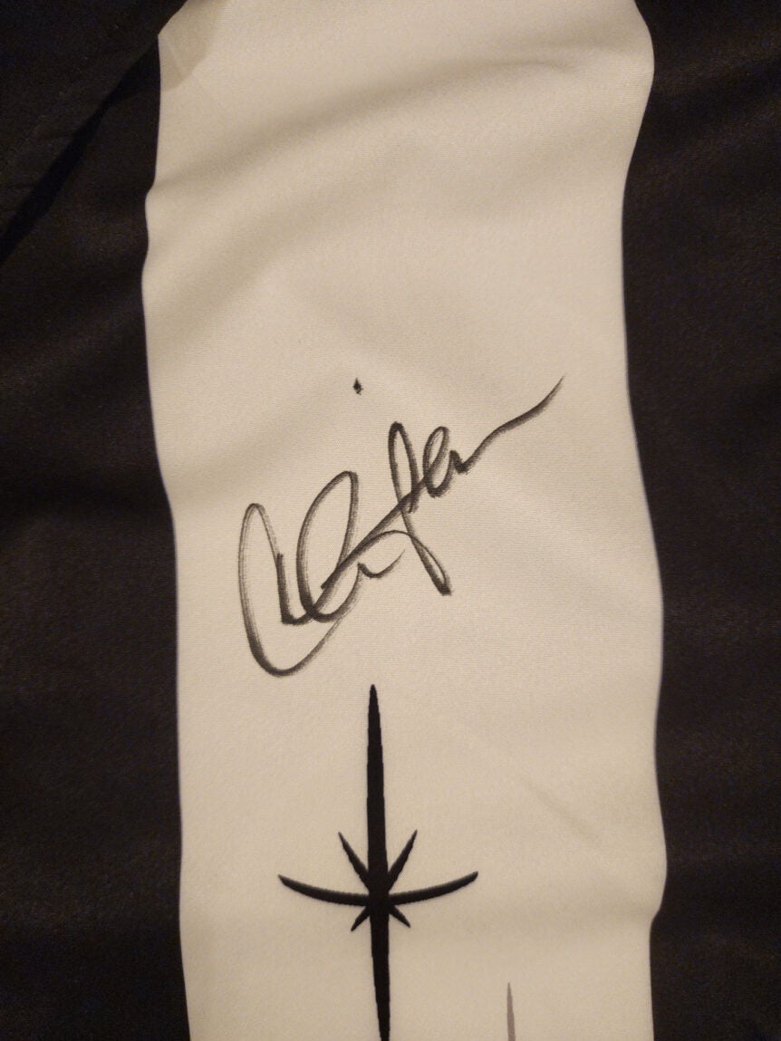 Charlie Sheen Autographed Signed Two and A Half Men Vintage Black White Bowling Shirt v1