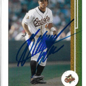 Melvin Mora Autographed 2002 Upper Deck Authentics #40 Card