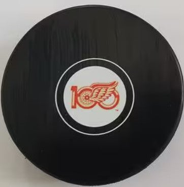 Red Wings Puck 100th