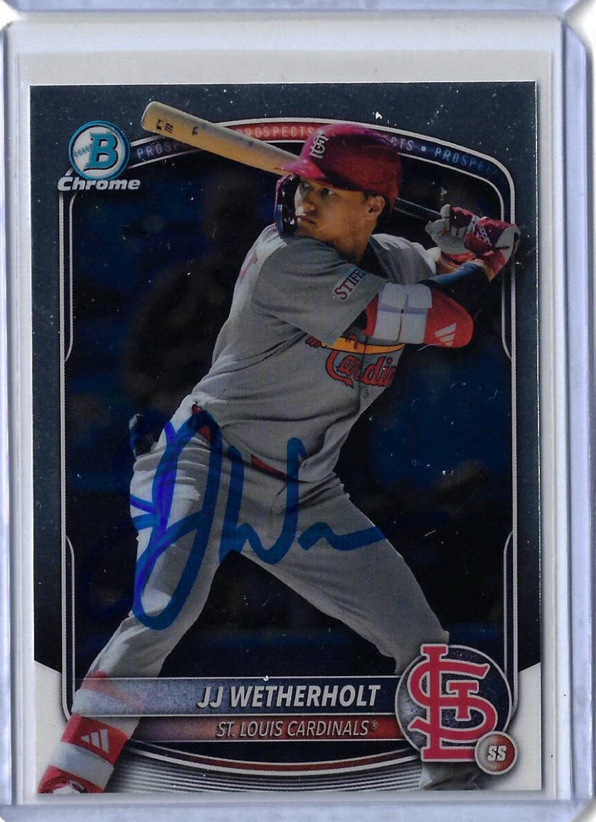 JJ Wetherholt Autographed 2025 Bowman Chrome Prospects BCP-241