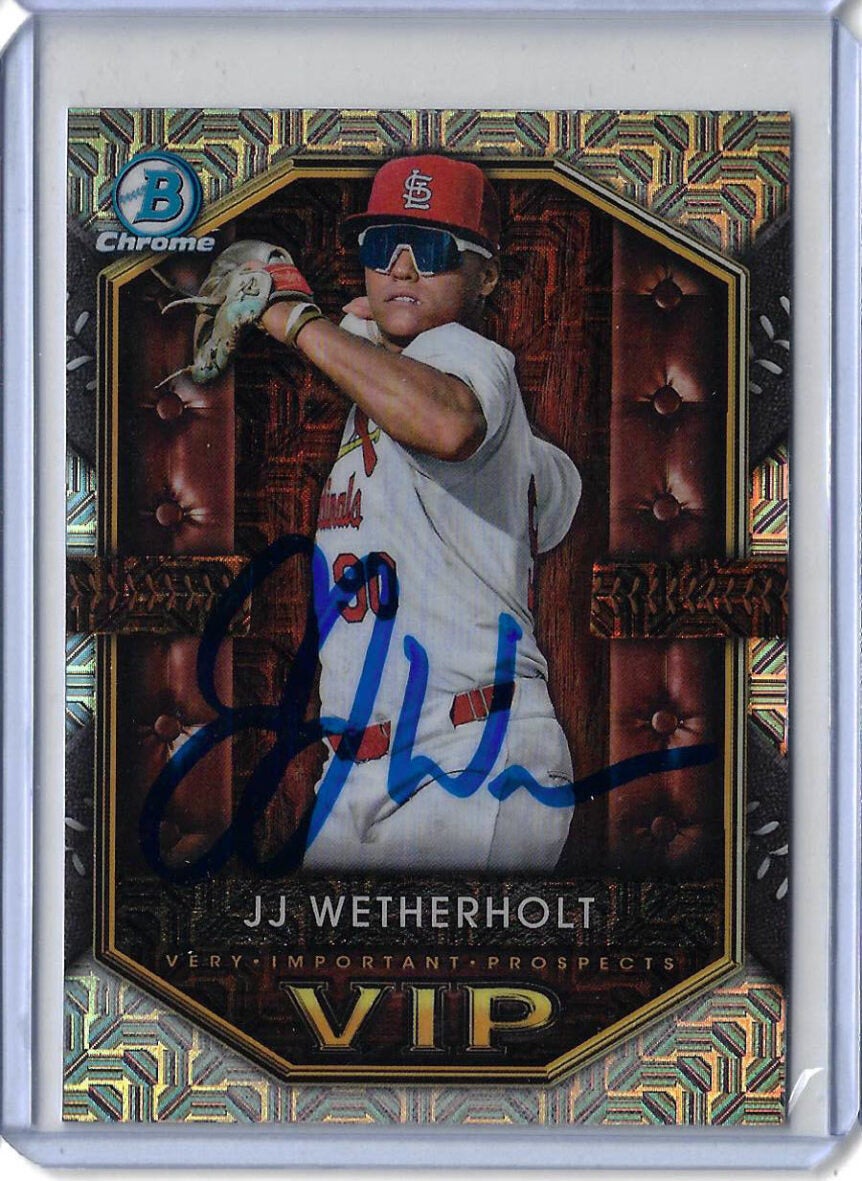 JJ Wetherholt Autographed 2025 Bowman MOJO Very Important Prospects VIP18 Rookie Card
