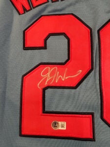JJ Wetherholt Autographed Powder Blue St Louis Cardinals Jersey v1