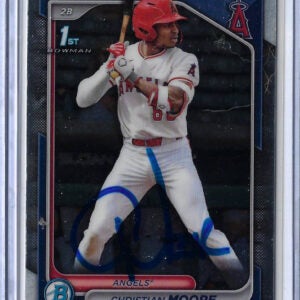 Christian Moore Autographed 2024 Bowman Chrome Draft BDC13 Rookie Card