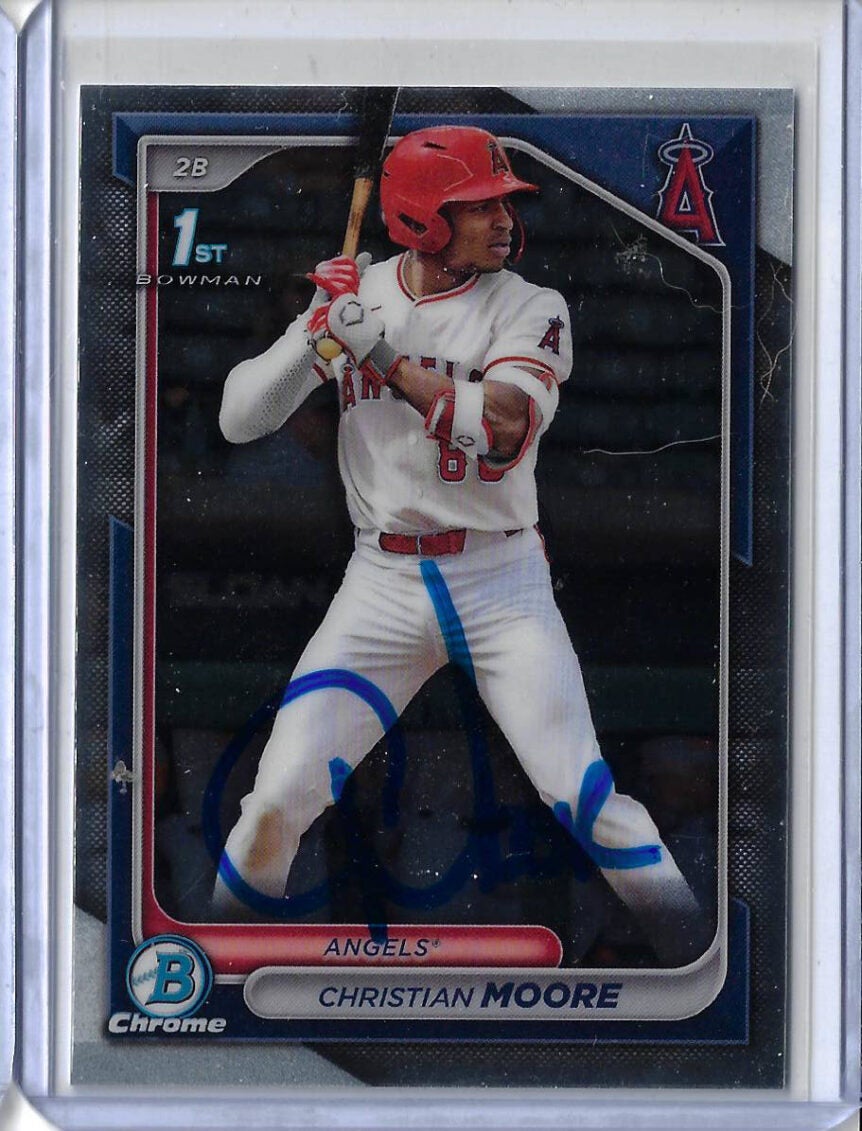 Christian Moore Autographed 2024 Bowman Chrome Draft BDC13 Rookie Card