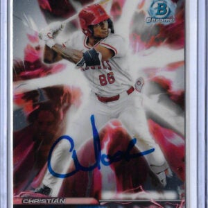 Christian Moore Autographed 2024 Bowman Chrome Draft Plasma Power PP4 Rookie Card