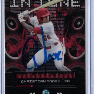 Christian Moore Autographed 2024 Bowman Draft Chrome In Tune In IT6 Rookie Card