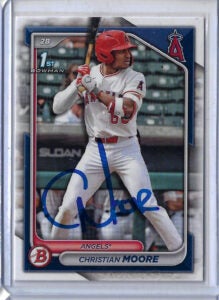 Christian Moore Autographed 2024 Bowman Draft Paper BD13 Rookie Card