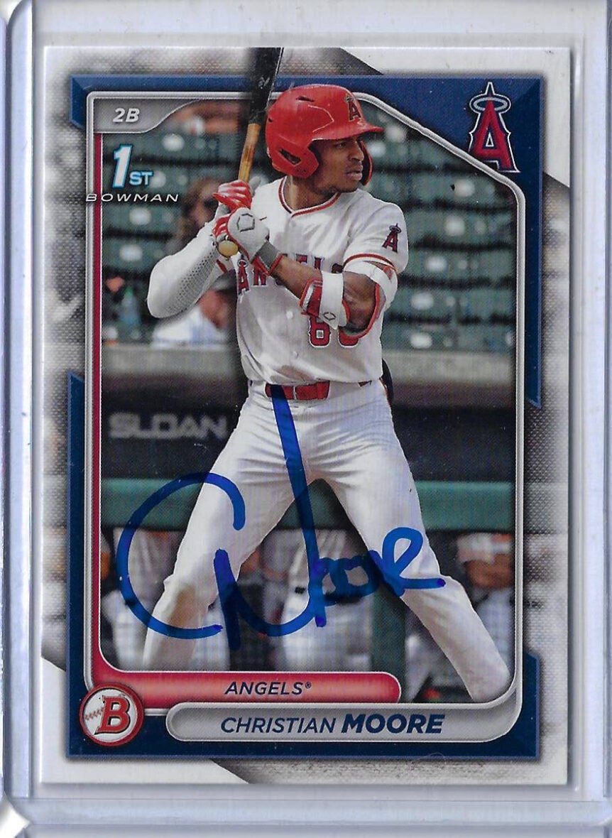 Christian Moore Autographed 2024 Bowman Draft Paper BD13 Rookie Card