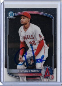 Christian Moore Autographed 2025 Bowman Chrome BCP107 Rookie Card
