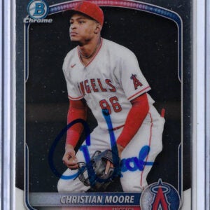 Christian Moore Autographed 2025 Bowman Chrome BCP107 Rookie Card