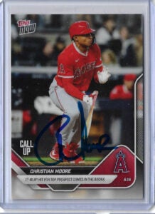 Christian Moore Autographed 2025 Topps Now Call-Up 304 Rookie Card