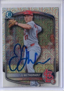 JJ Wetherholt Autographed 2025 Bowman Draft Refractor BDC145