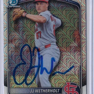 JJ Wetherholt Autographed 2025 Bowman Draft Refractor BDC145
