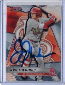 JJ Wetherholt Autographed 2025 Bowmans Best Top Prospects TP14